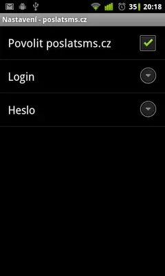 WebSMS Connector poslatsms.cz android App screenshot 0