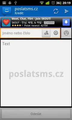 WebSMS Connector poslatsms.cz android App screenshot 1